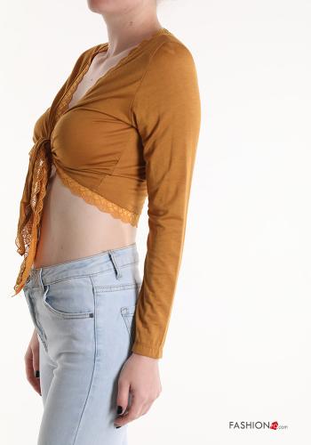 lace trim long sleeve Bolero - ph 3