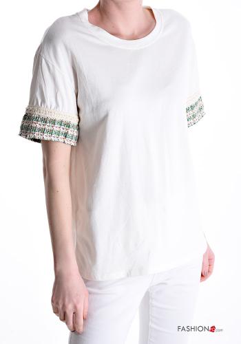 T-shirt in Cotone lurex