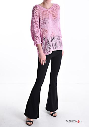 Maglione lurex a rete maniche a tre quarti - ph 5