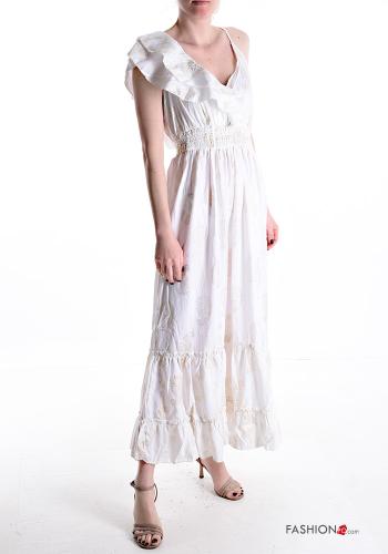 ruffle sleeve backless adjustable Dress with flounces with elastic with v-neck - ph 1