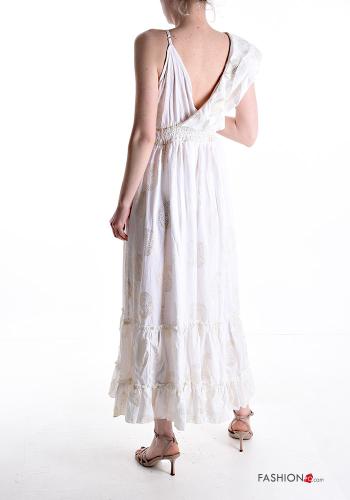 ruffle sleeve backless adjustable Dress with flounces with elastic with v-neck - ph 2