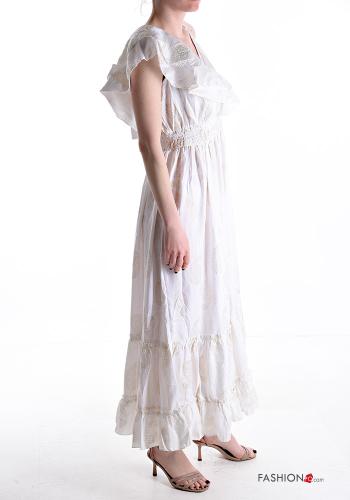 ruffle sleeve backless adjustable Dress with flounces with elastic with v-neck - ph 3