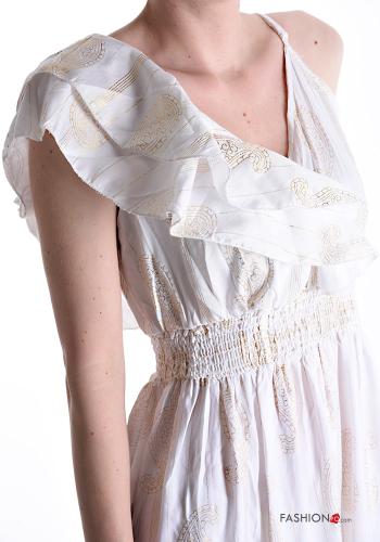 ruffle sleeve backless adjustable Dress with flounces with elastic with v-neck - ph 4