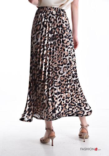 Jupe plissé longue Imprimé animalier avec élastique - ph 2