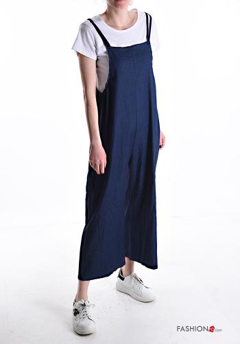 oversized wide leg low crotch denim Cotton Dungaree with T-shirt