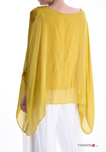Blusa in Seta maniche volant girocollo - ph 2