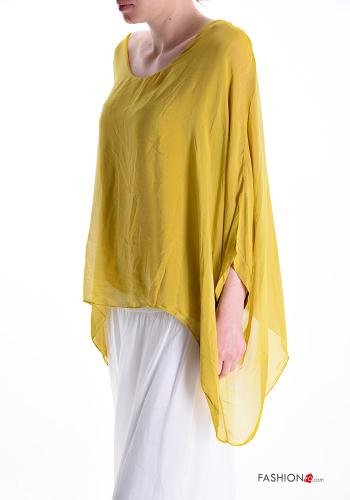 Blusa in Seta maniche volant girocollo - ph 3
