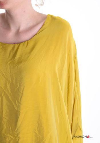Blusa in Seta maniche volant girocollo - ph 4