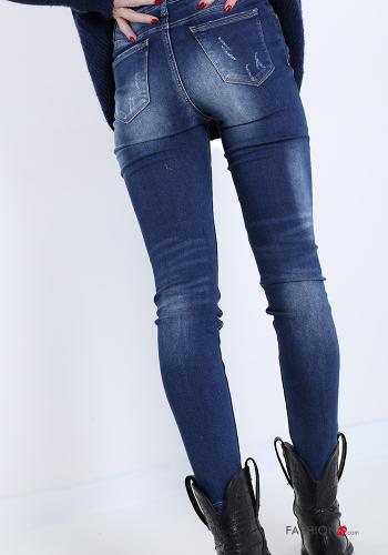 Jeans in Cotone con tasche con bottoni con zip - ph 2
