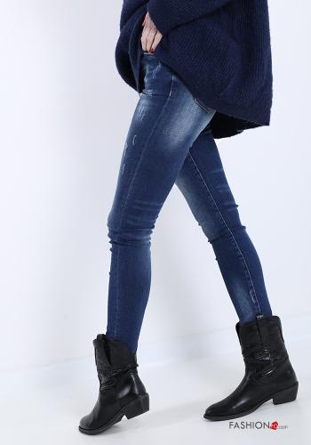 Jeans in Cotone con tasche con bottoni con zip - ph 3