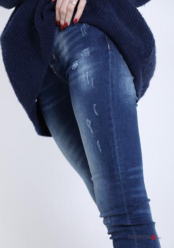 Jeans in Cotone con tasche con bottoni con zip - ph 4