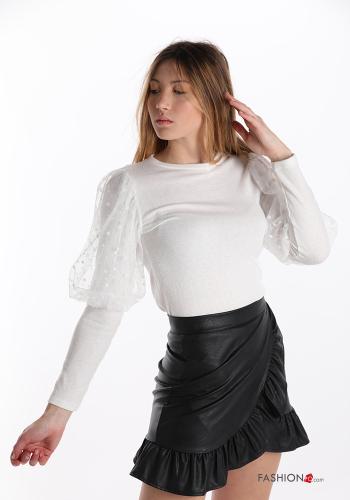 Long sleeved top  tulle Polka dot print - ph 1