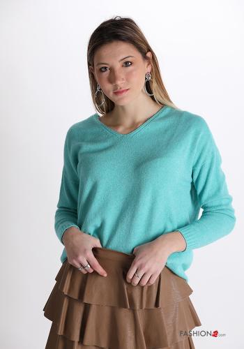 Wool Mix Sweater with v-neck