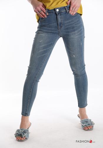 Cotton Jeans with buttons with zip with pockets - ph 1