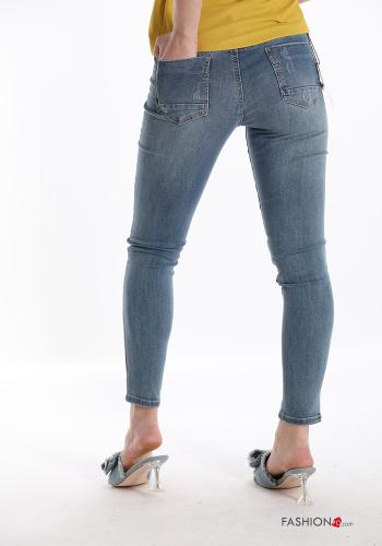 Cotton Jeans with buttons with zip with pockets - ph 2
