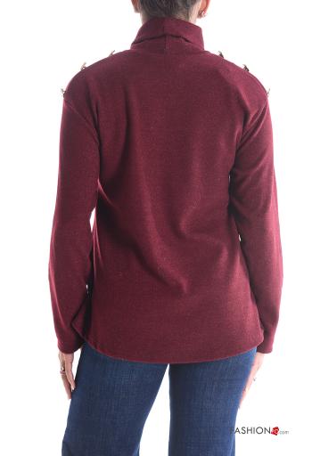 Jersey De lurex manga larga de cuello alto con botones - ph 2