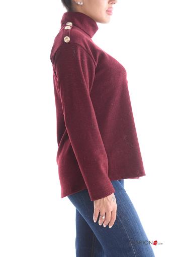 Jersey De lurex manga larga de cuello alto con botones - ph 3