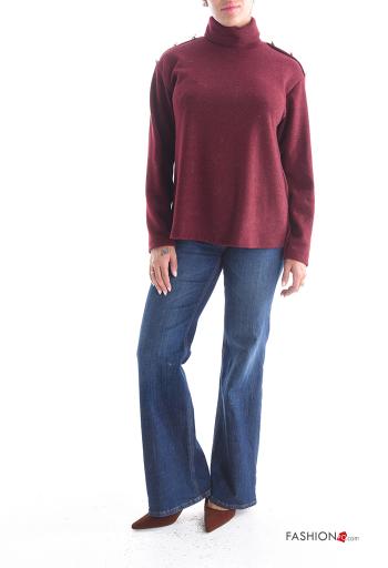 Jersey De lurex manga larga de cuello alto con botones - ph 5