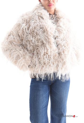 lurex long sleeve faux fur Coat