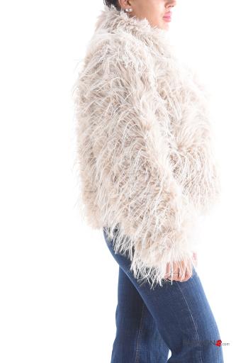 lurex long sleeve faux fur Coat - ph 3