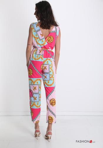 Combinaison  avec ceinture encolure en V Imprimé jacquard - ph 2