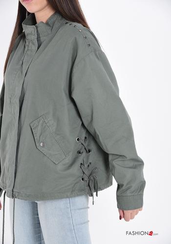 Giacca in Cotone con tasche con bottoni con zip - ph 4
