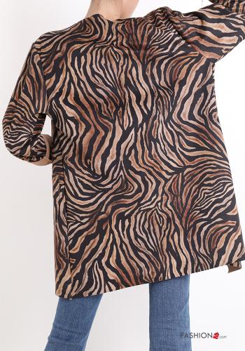 Patterned Duster Coat with pockets - ph 2