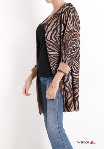 Patterned Duster Coat with pockets - ph 3
