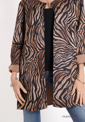 Patterned Duster Coat with pockets - ph 4