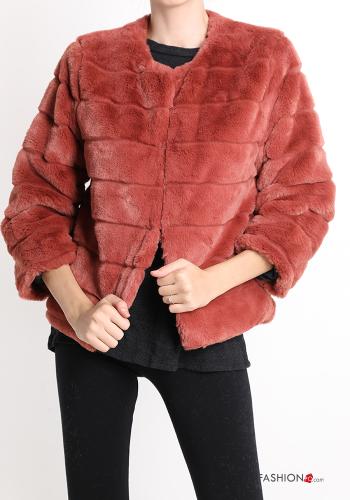 faux fur Jacket with pockets