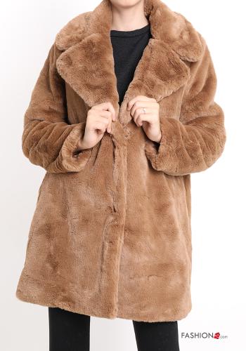 faux fur Coat with buttons with pockets - ph 1