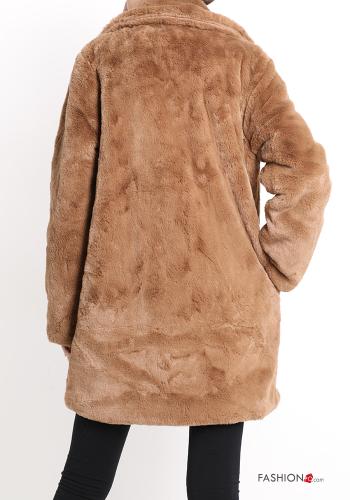 faux fur Coat with buttons with pockets - ph 2