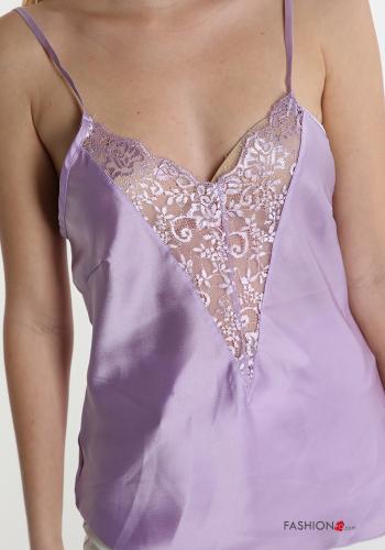 Top pizzo raso scollo a V - ph 4
