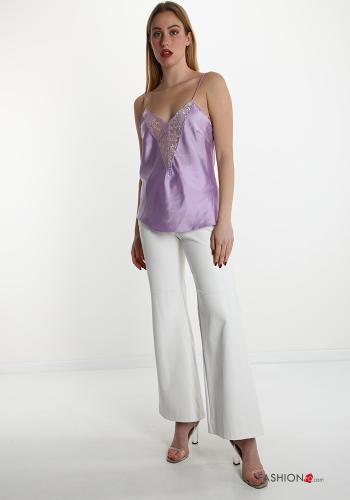 Top pizzo raso scollo a V - ph 5