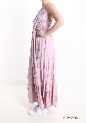 Scamiciato in Cotone pizzo con balze scollo a V - ph 3