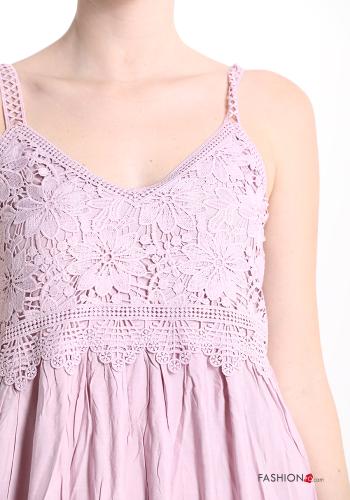 Scamiciato in Cotone pizzo con balze scollo a V - ph 4