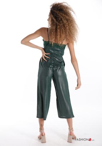 lace trim lurex Jumpsuit with pockets with v-neck - ph 2