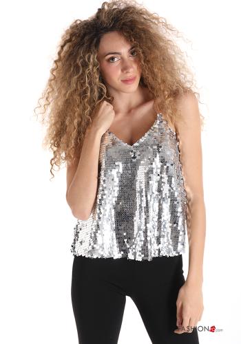 Top con paillettes scollo a V - ph 1