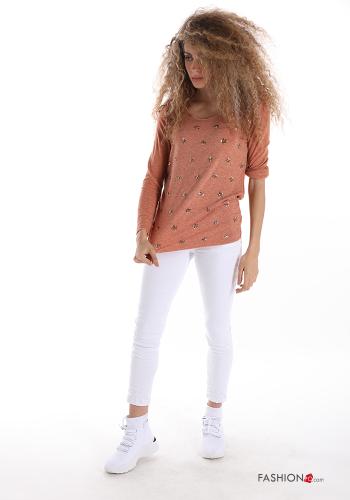 Long sleeved top in Wool Mix  with sequins Astral print - ph 5