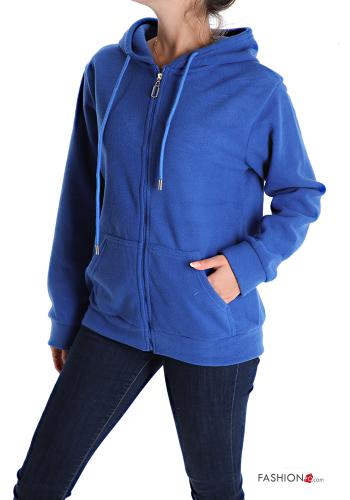 Felpa in Cotone con zip con tasche con cappuccio - ph 3