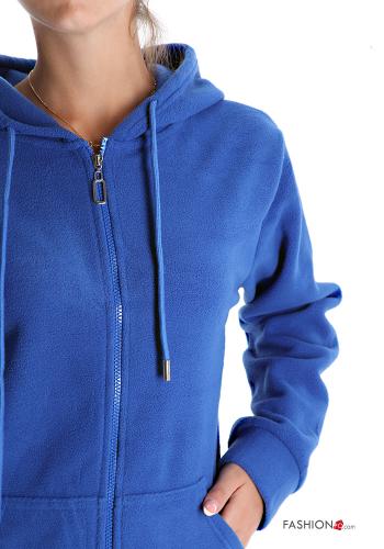 Felpa in Cotone con zip con tasche con cappuccio - ph 4