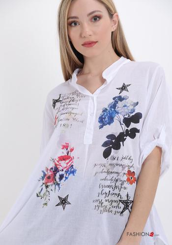 Blouse in Cotton  with buttons Floral print - ph 4
