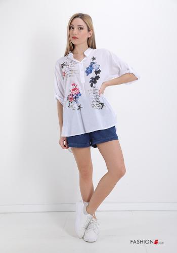Blouse in Cotton  with buttons Floral print - ph 5