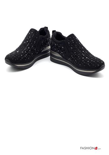 Baskets montantes  avec strass Suède - ph 1