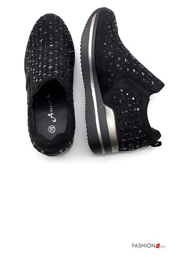 Baskets montantes  avec strass Suède - ph 2