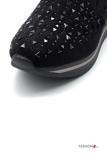 Baskets montantes  avec strass Suède - ph 3