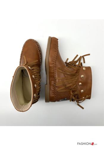 Ankle boots  faux leather with fringes with studs - ph 2
