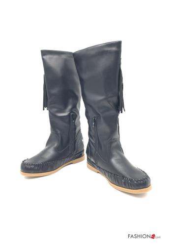 Botas  con cremallera con flecos imitación de cuero - ph 1