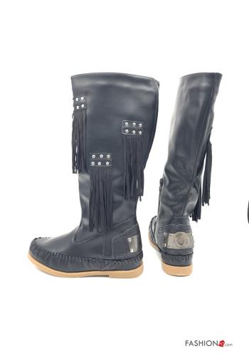 Botas  con cremallera con flecos imitación de cuero - ph 3