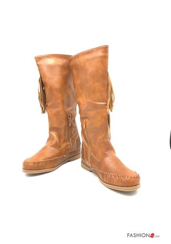 Botas  con cremallera con flecos imitación de cuero - ph 1